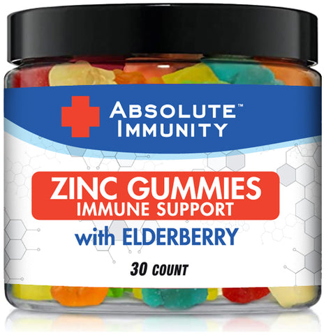 Absolute Immunity- ZINC and Elderberry Gummies - Boost Immune System Health - Adults and Kids 30ct