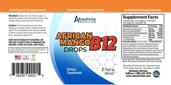 Absolute African Mango B12 drops 2oz.